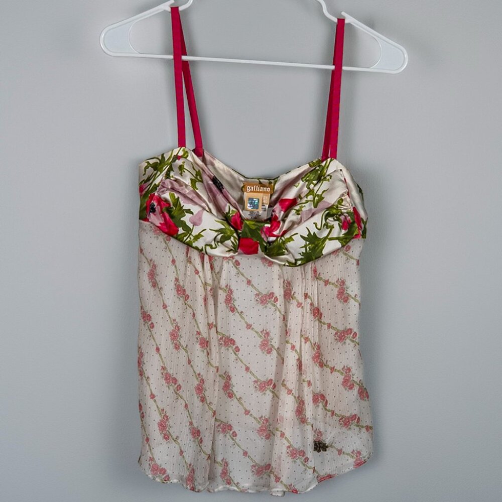 Firm price. Vintage Galliano Floral Top size: EU 26/40 = U.S. XS/S